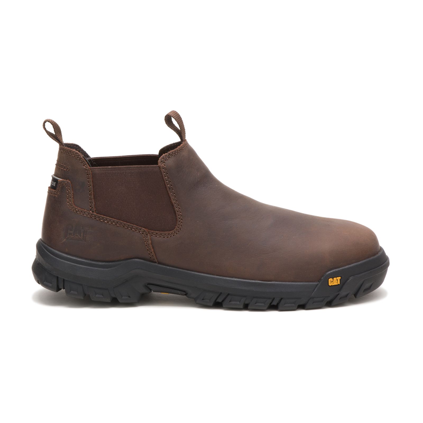 Caterpillar Boots South Africa - Cat Men's Outline Slip-on Steel Toe Steel Toe Boots Brown IH2469381